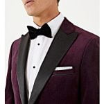 SKOPES JIVE VELVET JACKET WITH SATIN PEAK COLLAR PLUM