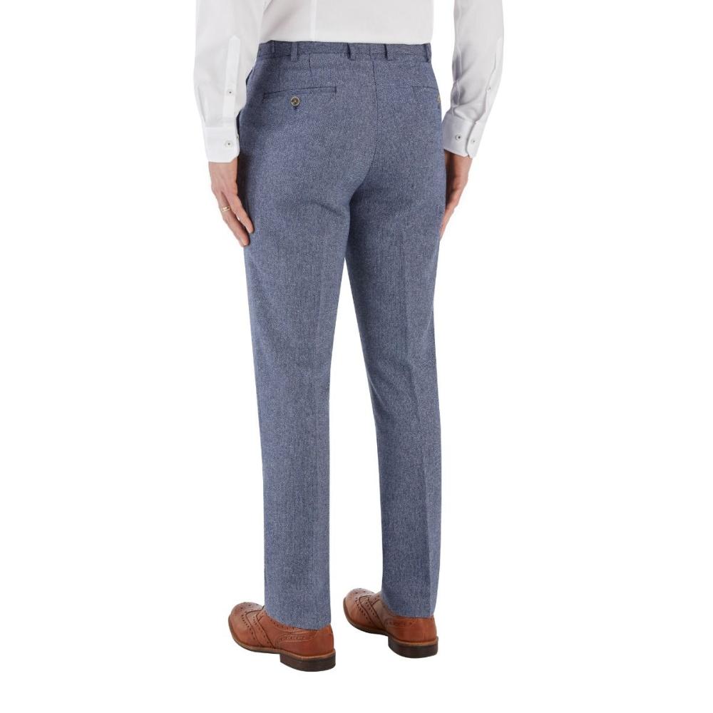 SKOPES JUDE HERRINGBONESKOPES JUDE HERRINGBONE EFFECT TROUSERS BLUE