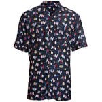 ESPIONAGE SURFBOARD ALL OVER PRINT SHIRT WITH REVERE COLLAR NAVY