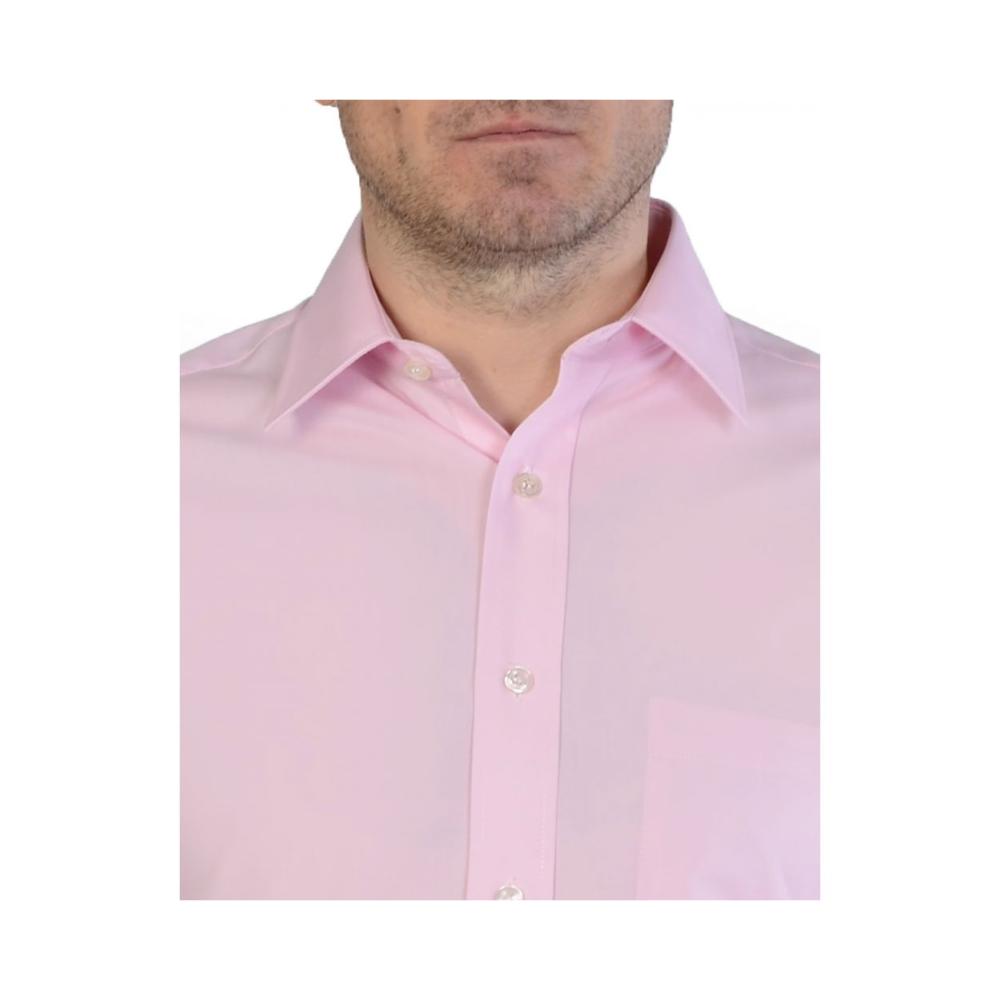 DOUBLE TWO NON-IRON COTTON RICH SHORT SLEEVE SHIRT PINK