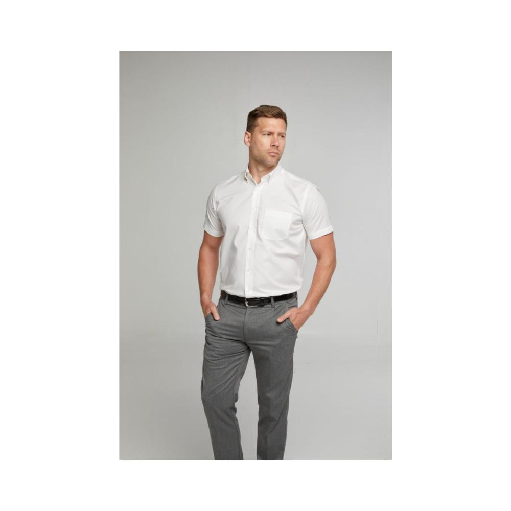 DOUBLE TWO SHORT SLEEVE OXFORD SHIRT WHITE