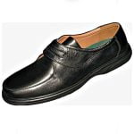 Roamers Wide Fit Velcro Fastening leather Shoe BLACK