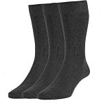 HJ HALL 3 PACK EXTRA LARGE COTTON RICH PLAIN KNIT SOCKS BLACK