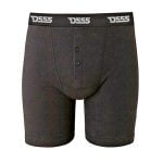 D555 DRIVER 3 PACK COTTON RIB BOXER SHORTS WITH BUTTON FLY