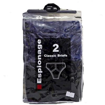Espionage 2 Pack Mens Classic Y-Front Briefs U003