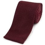 SKOPES EXTRA LONG KNITTED TIE AND POCKET SQUARE SET WINE