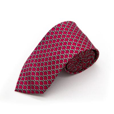DOUBLE TWO EXTRA LONG PATTERNED TIE RED