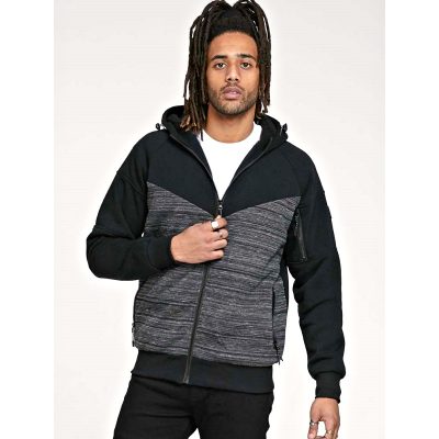 D555 CLIPSTONE Mens Sherpa Fleece Lined Hoody CHARCOAL