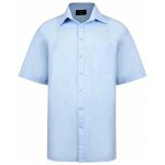 ESPIONAGE SHORT SLEEVE PLAIN COLLAR SHIRT BLUE SH147