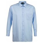 Espionage Plain Collar Long Sleeve Shirt Blue SH151
