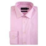 DOUBLE TWO NON-IRON COTTON RICH LONG SLEEVE SHIRT PINK