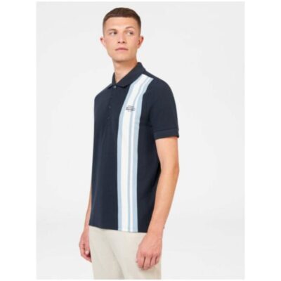 BEN SHERMAN HOUSE MOD STRIPE POLO SHIRT NAVY