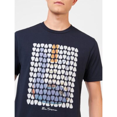 BEN SHERMAN PLECTRUM ART PRINTED TEE DARK NAVY