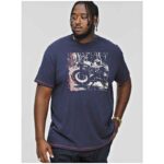 D555 Bronson Customs Motorbike Printed Big Tee Navy