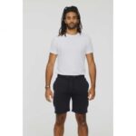 D555 CYRUS ELASTICATED WAIST FLEECE JOG CARGO SHORTS BLACK