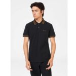 BEN SHERMAN COLLAR INTEREST POLO BLACK