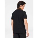 BEN SHERMAN COLLAR INTEREST POLO BLACK