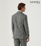 ROWAN – SKOPES WOOL BLEND HERRINGBONE JACKET WITH OVER CHECK BROWN