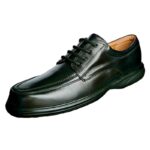 ROAMERS WIDE FIT 4 EYELET LACE UP LEATHER SHOE BLACK