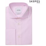 SKOPES TAILORED FIT PINK DOBBY COTTON FORMAL SHIRT