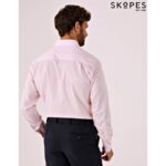 SKOPES TAILORED FIT PINK DOBBY COTTON FORMAL SHIRT