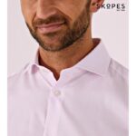 SKOPES TAILORED FIT PINK DOBBY COTTON FORMAL SHIRT
