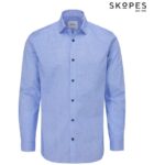 SKOPES TAILORED FIT FORMAL SHIRT BLUE FLORAL