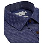 DOUBLE TWO PURE COTTON SPOTTED FORMAL LONG SLEEVE SHIRT BLUE