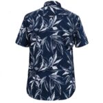 D555 Finley Mans Cotton Short Sleeve Hawaiian Shirt Navy