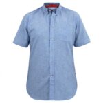 D555 HAZELWOOD LINEN MIX SHORT SLEEVE SHIRT BLUE