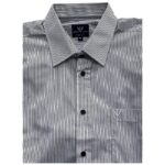 COTTON VALLEY SHORT SLEEVE FINE STRIPE SHIRT BLACK/WHITE