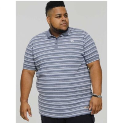 D555 BYRON FULL STRIPE JERSEY POLO DENIM
