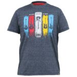 D555 COLBACK GUITAR PRINT CREW NECK T-SHIRT NAVY TWIST