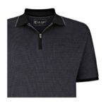 KAM JERSEY WEAVE 1/4 ZIP NECK POLO BLACK KBS5491