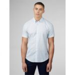 BEN SHERMAN SHORT SLEEVE OPTIC GEO PRINT SHIRT SNOW WHITE