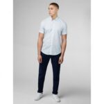 BEN SHERMAN SHORT SLEEVE OPTIC GEO PRINT SHIRT SNOW WHITE