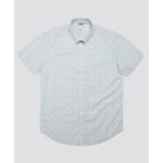 BEN SHERMAN SHORT SLEEVE OPTIC GEO PRINT SHIRT SNOW WHITE
