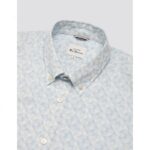 BEN SHERMAN SHORT SLEEVE OPTIC GEO PRINT SHIRT SNOW WHITE