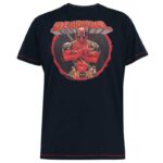 D555 WADE OFFICIAL LICENSED DEADPOOL PRINTED CREW NECK T-SHIRT DARK NAVY