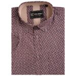 KAM ALL OVER GEO PRINT SHORT SLEEVE SHIRT BURGUNDY