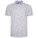 KAM ALL OVER GEO PRINT SHORT SLEEVE SHIRT WHITE / BLUE