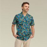DOUBLE TWO Lifestyle Open Neck Jungle Print Casual Shirt DTLS1212