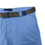 KAM BELTED OXFORD STRETCH CHINO SHORTS POWDER BLUE