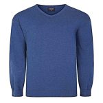 ESPIONAGE COTTON VEE NECK PULLOVER BLUE