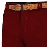 KAM BELTED OXFORD STRETCH CHINO SHORTS BURGUNDY KBS3400