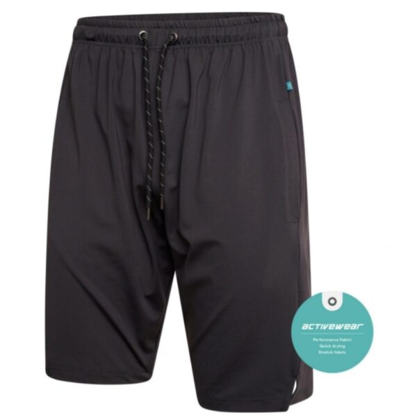 KAM ACTIVE PERFORMANCE SHORTS WITH 4 WAY STRETCH DARK CHARCOAL