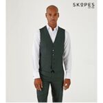 SKOPES HARCOURT BIG MANS TEXTURED WAISTCOAT GREEN