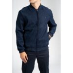 CARABOU PARIS MOCK SUEDE CASUAL JACKET NAVY