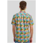 DOUBLE TWO Lifestyle Multi-Coloured Pop Art Short Sleeve Shirt DTLS1215