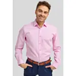 DOUBLE TWO PALE PRINCE OF WALES CHECK LONG SLEEVE SHIRT PINK